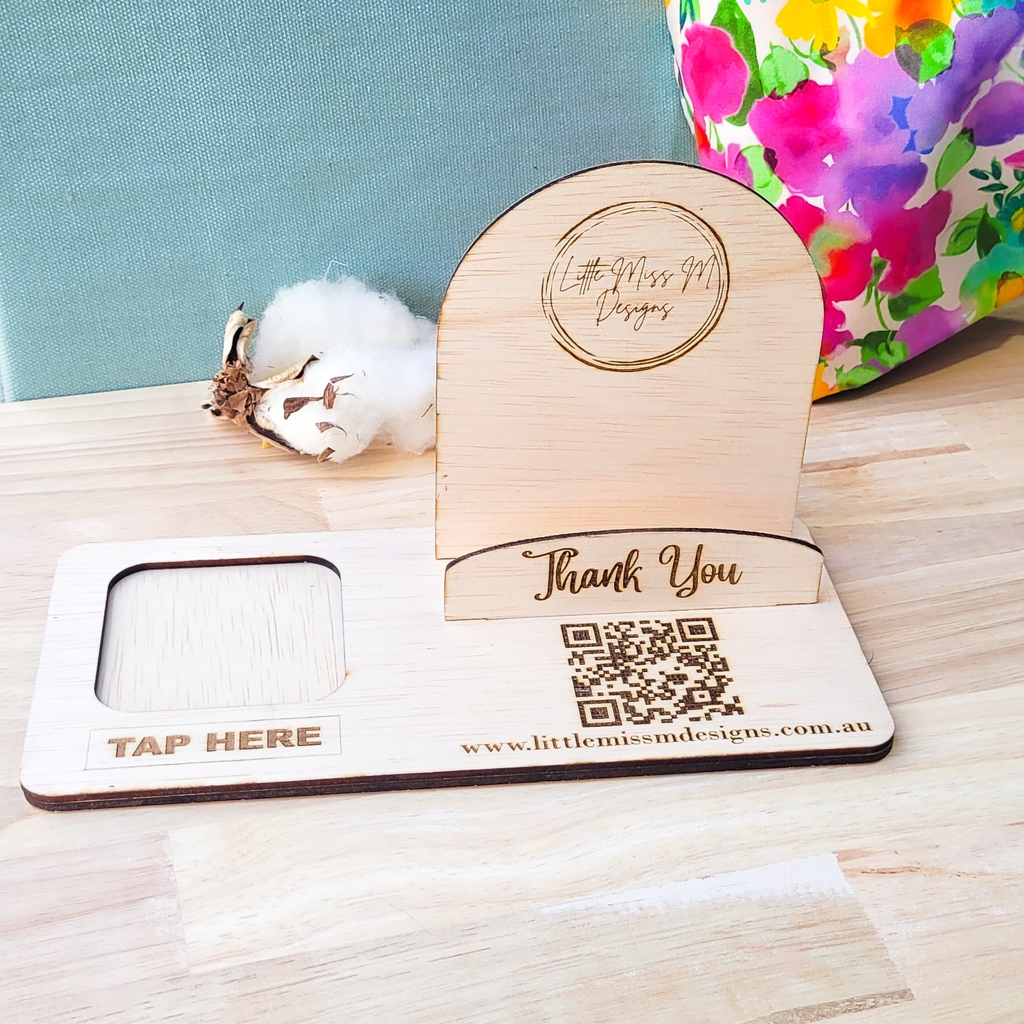 Square reader dock & Business Card Holder with QR code